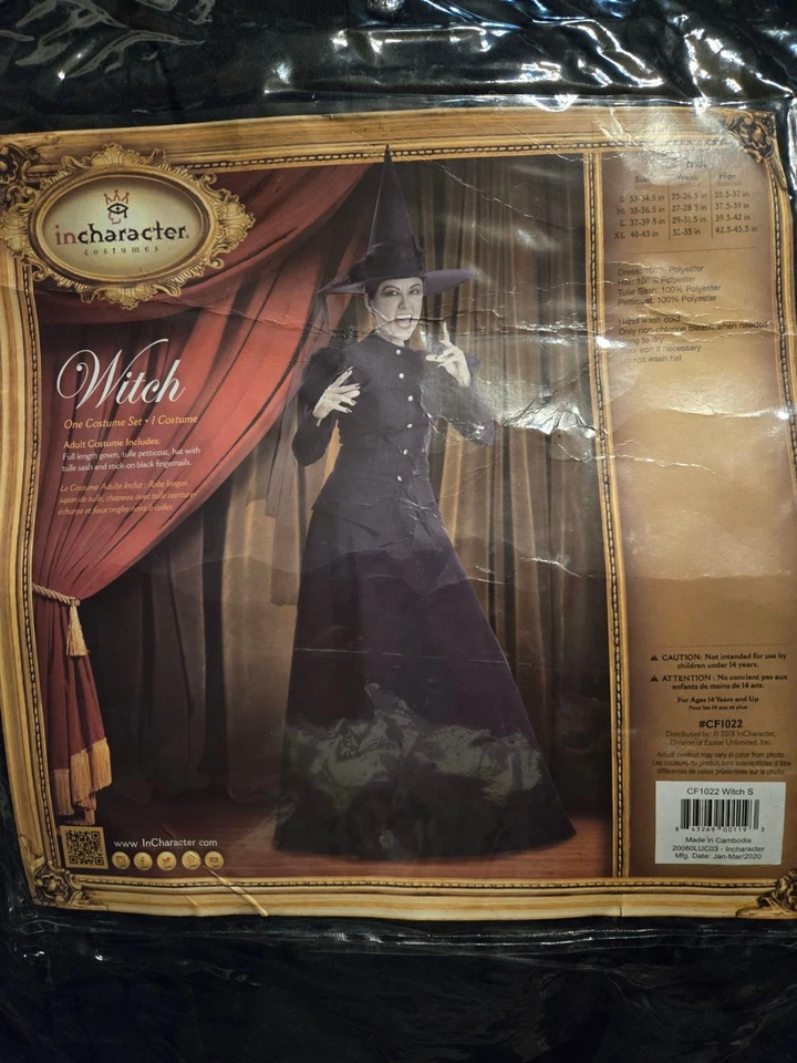 Nuevo Disfraz de Bruja Malvada Miserable Adulto Talla Pequeña Foto 3 de 4