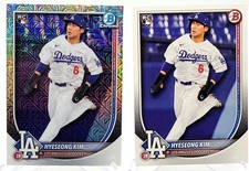 2025 Bowman Chrome Mega Box Mojo Hyeseong Kim #91 RC Dodgers & Base