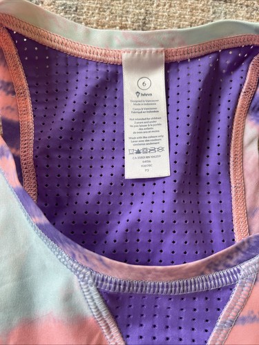 Ivivva (by Lululemon) Girls Racerback Tank Dress Mint/Pink/Purple Size 6 - Picture 4 of 8