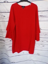 LADIES ATMOSPHERE RED LONG SLEEVED TUNIC DRESS SIZE 18