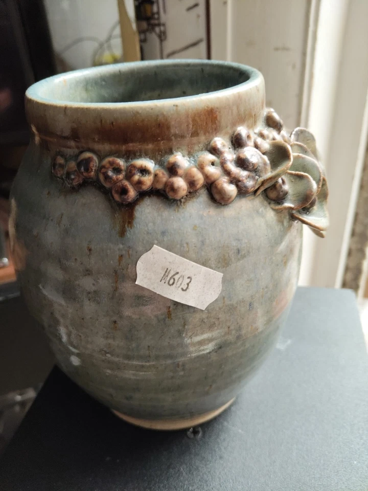 Art Pottery Studio Vase by Joy Davy Studio Signed Handmade Glazed Abstract - Image 2 of 4