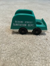 Fisher Price Little People Vintage Sesame Street Sanitation Garbage Truck Green