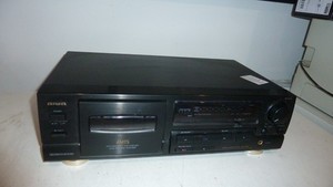 Aiwa AD-F450K Stereo Cassette Deck schwarz DEFEKT Verkauf als ERSATZTEILE/TEILE