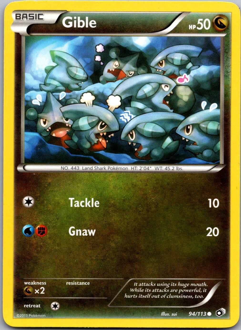 Gible 94/113 Common Legendary Treasures Pokemon Near Mint