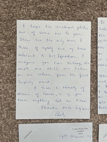 Letters Signed By 617 Squadron Dambuster Bob Knights Autograph WW2 RAF Tirpitz - Picture 7 of 11