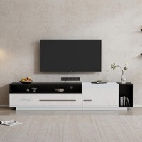 TV Stand TV Cabinet High Gloss Modern for 60-70inch TV Storage White+Black