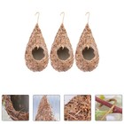 3 Pcs Woven Bird House Garden Hanging Bird Nest Outdoor Grass Bird House