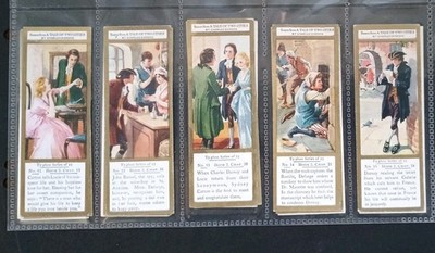 TYPHOO TEA 1931 EINE GESCHICHTE VON ZWEI STÄDTEN VON CHARLES DICKENS TEEKARTEN KOMPLETTER SATZ VON 25