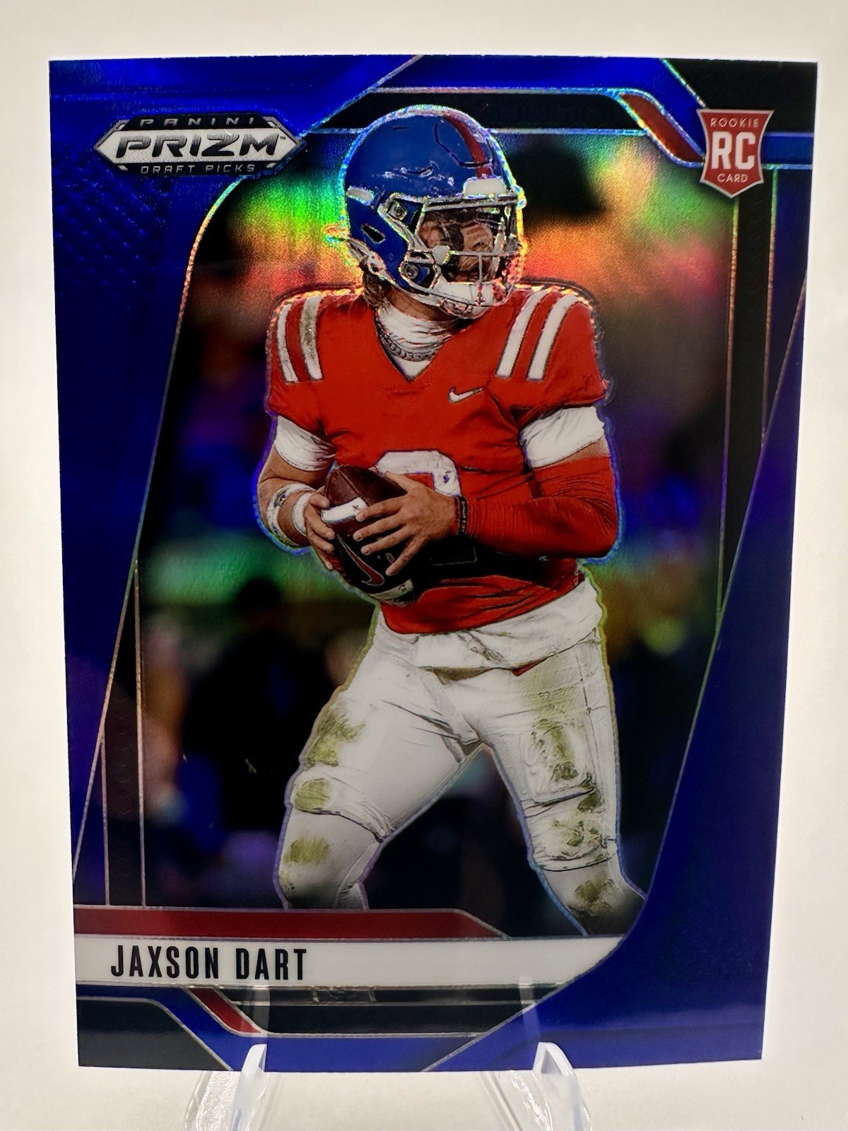 2025 Panini Prizm Draft Picks - Jaxson Dart #90 Blue Prizm 121/249 (RC) Giants
