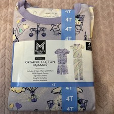 Member's Mark Girl's 4-Piece Soft Organic Cotton Pajama 4T