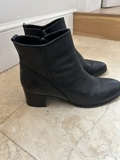 Marco Tozzi Black Leather Boots UK8 with zip