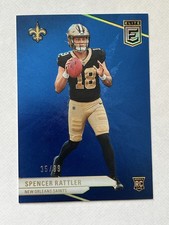 2024 Donruss Elite #155 Spencer Rattler Blue #/99 Saints Rookie Card RC. rookie card picture