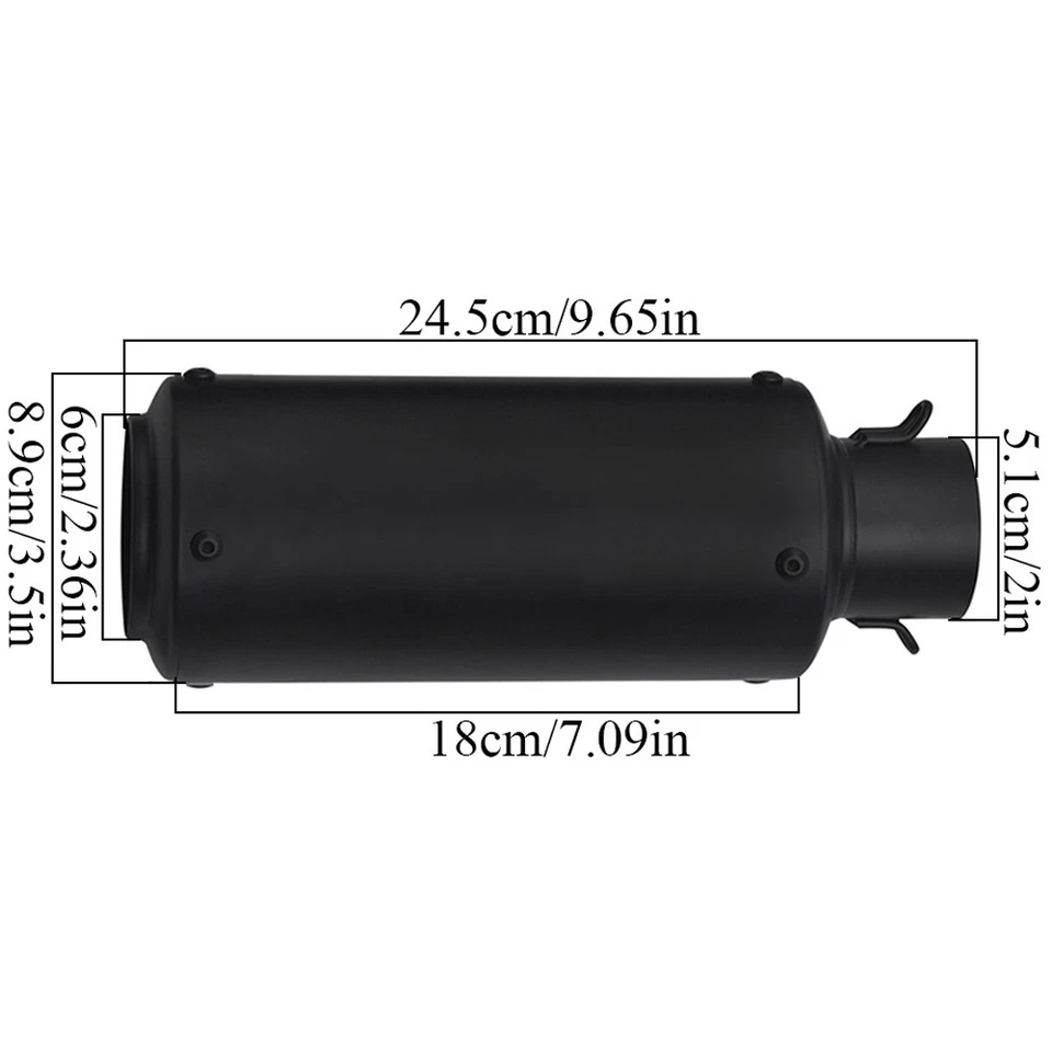 Slip-on 51mm 2" Universal Moto Silenciador Escape Tubo Puntas Traseras Negro EE. UU. Foto 4 de 4