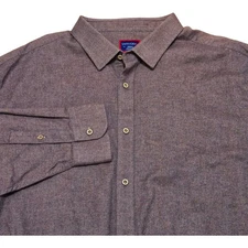 UNTUCKit Shirt Men's 3XL XXXL Long-sleeved Button Up Shirt, Brown