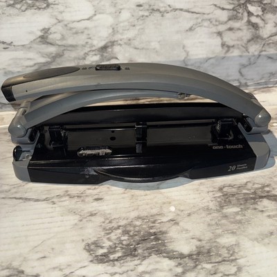 Staples One Touch Heavy Duty 20-Sheet 3 hole Paper Punch Adjustable  