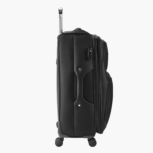 28-Inch Softside Expandable Luggage with Spinner Wheels Checked Suitcase Black - Picture 10 of 12