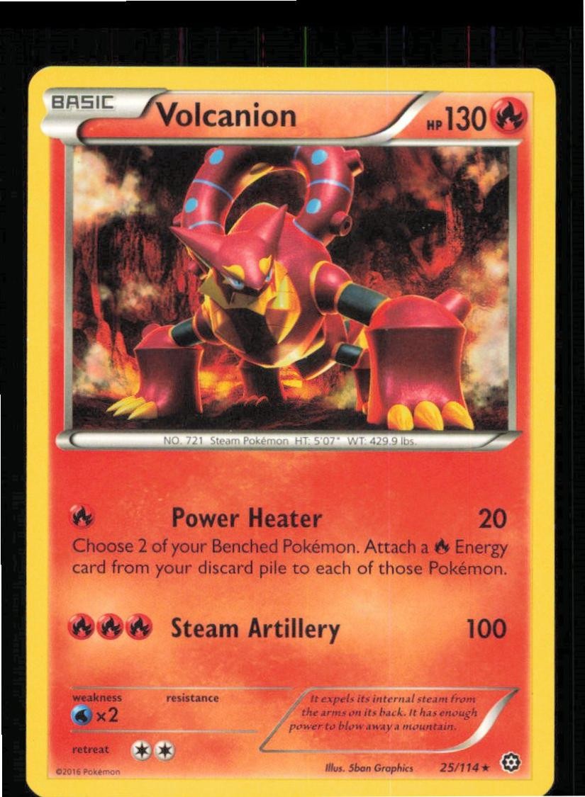 Volcanion 25/114 Rare Steam Siege Pokemon Lightly Played
