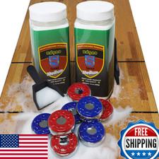 Ydds Shuffleboard Pucks W/ 2 Cans Shuffleboard Wax Mini Dustpan And Brush For