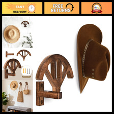 Adjustable Wall-Mounted Cowboy Hat Stand - Wooden Display Rack for Shape Retenti