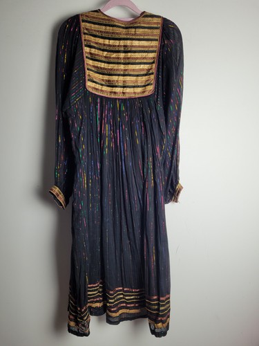 Vintage 70er 70s Phool Indian Cotton Striped Kaftan Dress Hippie Boho Size M - Bild 12 von 12