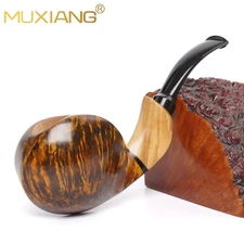 MUXIANG Handmade Briar Blowfish Pipe Smooth Freehand Tobacco Pipe Wooden Pipe