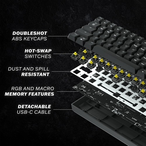 HK Gaming GK61 Mechanical Gaming Keyboard 60 Percent | 61 RGB Rainbow LED Back - Afbeelding 3 van 10