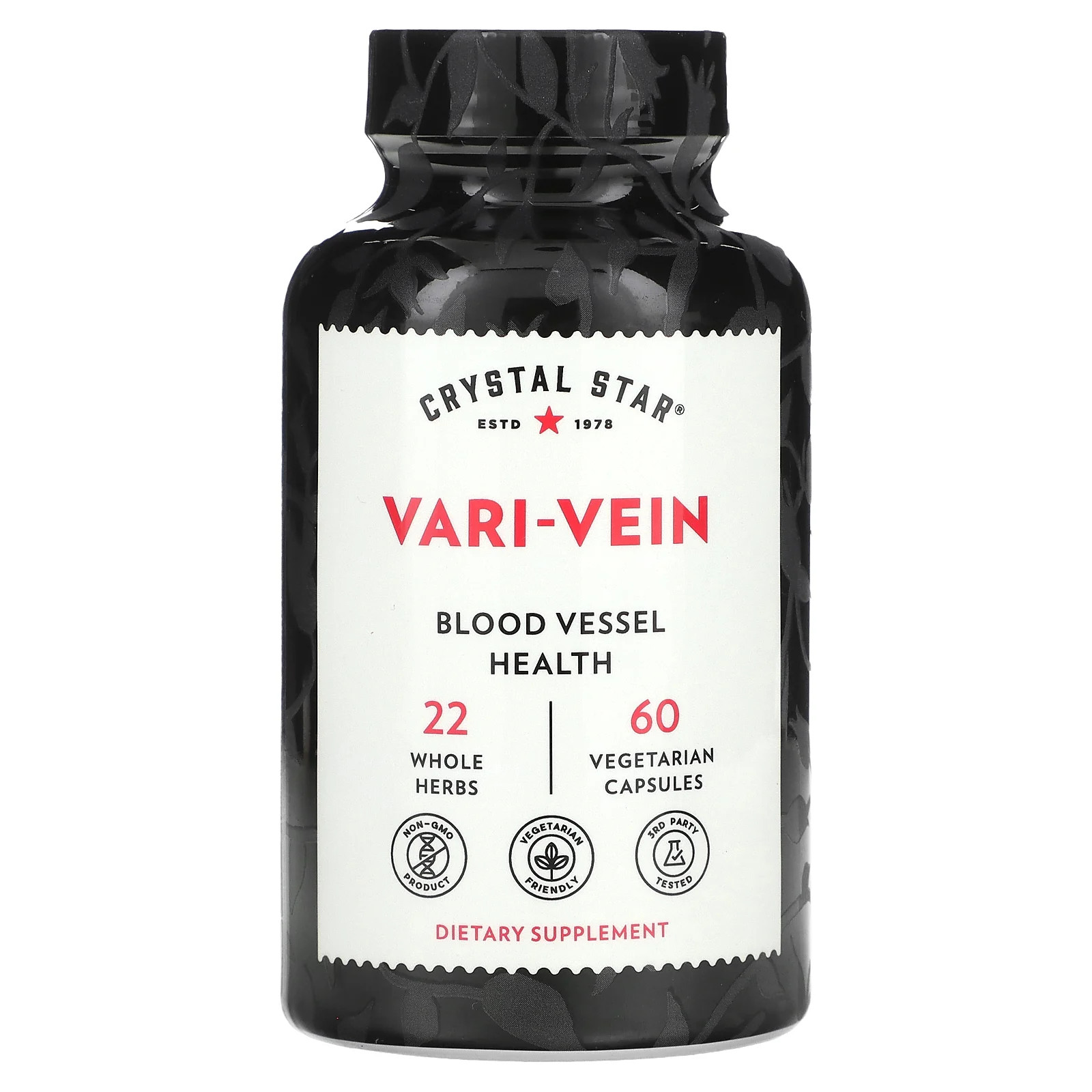Crystal Star Vari-Vein 60 Veggie Caps Gluten-Free, GMP Quality Assured, Non-GMO