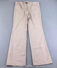 Ann Taylor Pants Womens 12 Beige Flat Front Trouser Leg NWT