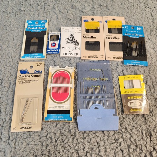 Mixed Lot of 9 Packs Hand Sewing Needles Tapestry Various Sizes & Brands