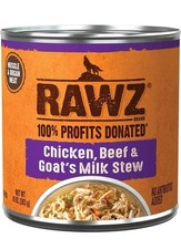 10oz Rawz Chicken, Beef and Goats Milk Stew Canned Dog Food 12pk 5.73 per gallon