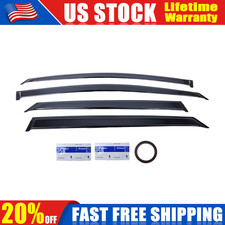 For 2008-2016 Toyota Venza Clip On Smoke Tinted Side Window Visor W Chrome Trim