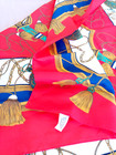 Vintage Pirate Swords Scarf Military Red Green Gold Square Italy 34.5" Large — photo 3