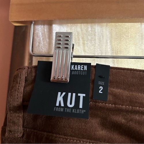 Kut from the Kloth Karen Baby Bootcut Corduroy Pants Cognac Tan Beige NWT Size 2 - Picture 6 of 8