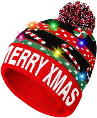 Weihnachtsgeschenke für Sie Ihn Frauen Männer LED Wichtelmütze lustige Geschenkidee Neuheit