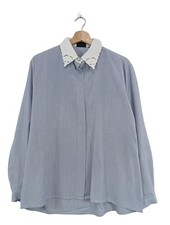 BLUHMOD Camicia blusa Donna Camicetta a blusa Taglia IT 46 blu-bianco elegante