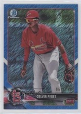 2018 Bowman Chrome Prospects Blue Shimmer Refractor 69/150 Delvin Perez 0t2