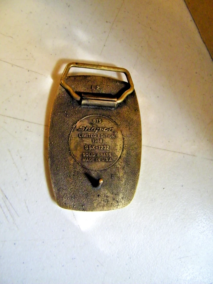 Винтажная латунная пряжка ремня SNAP-ON Tools ограниченный выпуск Leading the Way 1988 США - Изображение 2 из 2