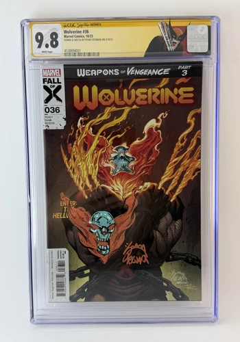WOLVERINE 36 CGC 9.8! Sketch & signed BY RYAN STEGMAN! 1ST APP OF HELLVERINE! 🔥