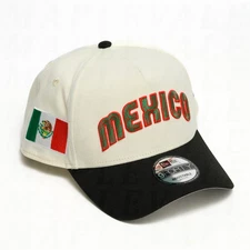 New Era Mexico Flag Patch White 9FORTY 940 A-Frame WC WBC Snapback Hat Cap NEW