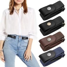 4  Men Women Buckle-free Elastic Invisible Waist Belt for Jeans No Bulge Hassle