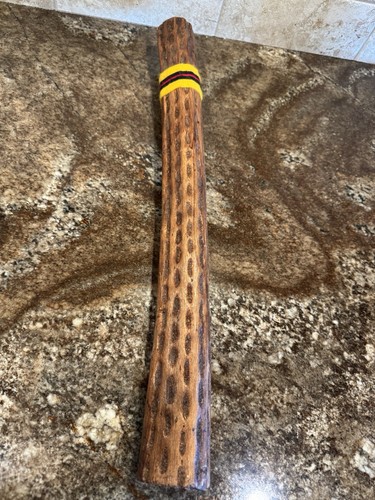 Title Vintage Folk Art Rain Stick Shaker Percussion Instrument 19"