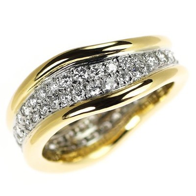 Tiffany & Co. K18/Pt950 Diamond Ring Vintage Full Eternity Pavé 