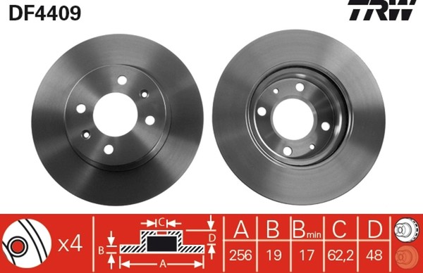 2X TRW Bremsscheibe DF4409 FüR Getz Hyundai TB Crdi GLS-image
