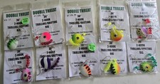 10 PKGS DOUBLE THREAT 36 INCH 2 HOOK CRAWLER HARNESS'S   NEW FREE SHIPPING