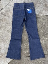 Vintage Flare Leg 1970s JC Penney Plain Pockets Denim Jeans 30 x 31 Deadstock