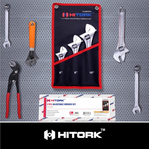 3-Piece Adjustable Wrench Set 6-Inch, 8-Inch, 10-Inch, Chrome-Plated Cr-V Ste... - Picture 9 of 9