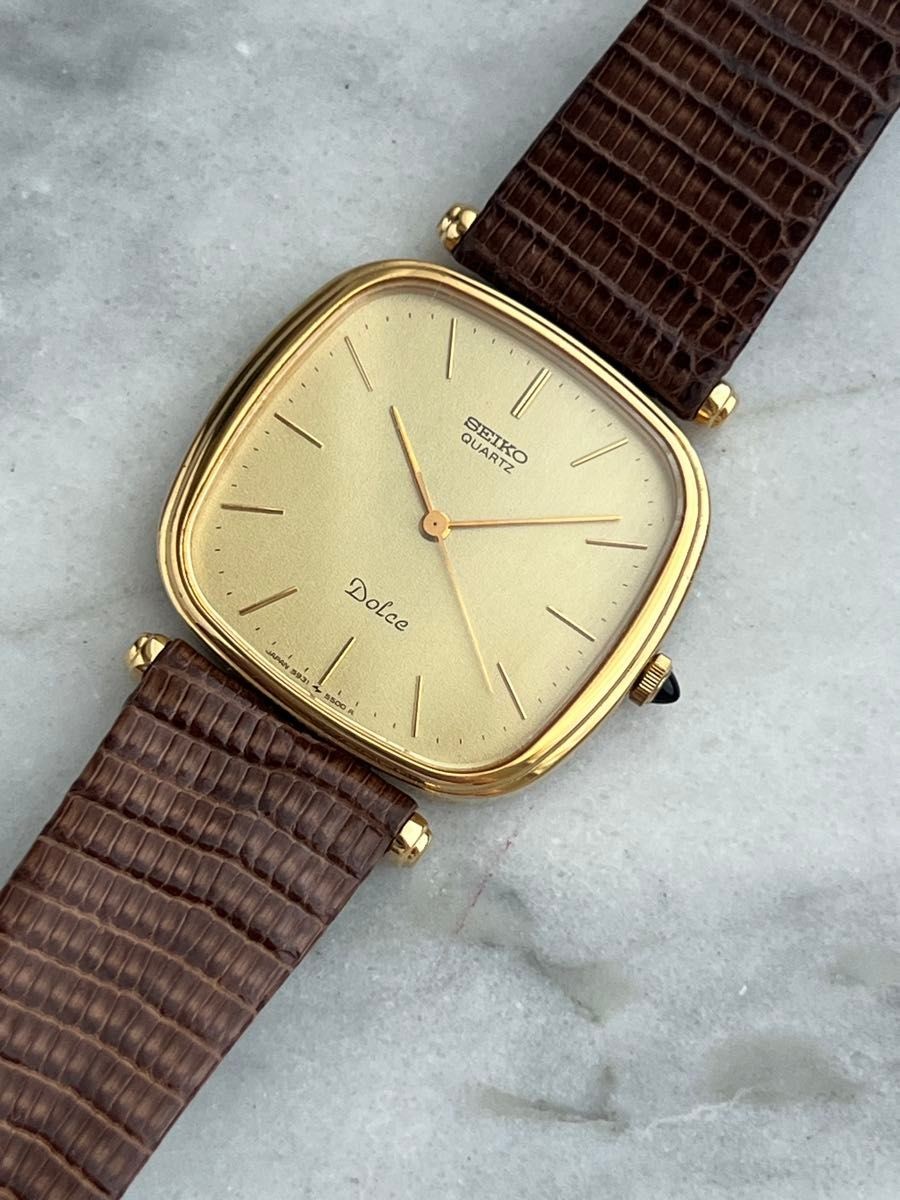 Watch 3.2cm Men's Seiko Quartz Gold Square 17.5cm Used Wrist Dolce - VintageWatches.PK Watch 3.2cm Men's Seiko Quartz Gold Square 17.5cm Used Wrist Dolce - vintagewatches.pk
