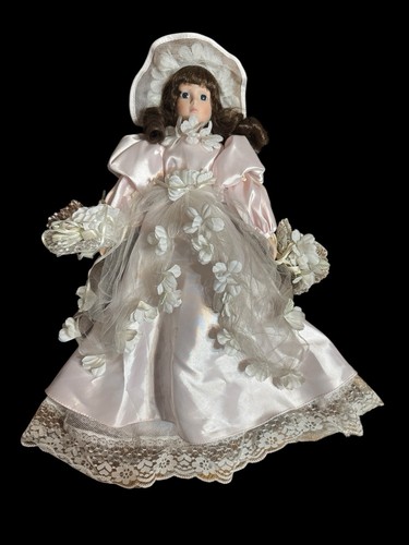 Victoria Impex Corp. Porcelain Bridal Doll Lace Floral - Picture 1 of 10
