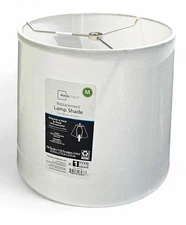 Mainstays 9" White Lamp Shade with Spider Fitter 9x11x9 Linen Open Package