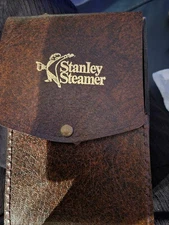 Vintage Osrow Stanley Steamer USA Made Plug-in Handheld Green In Leather Case